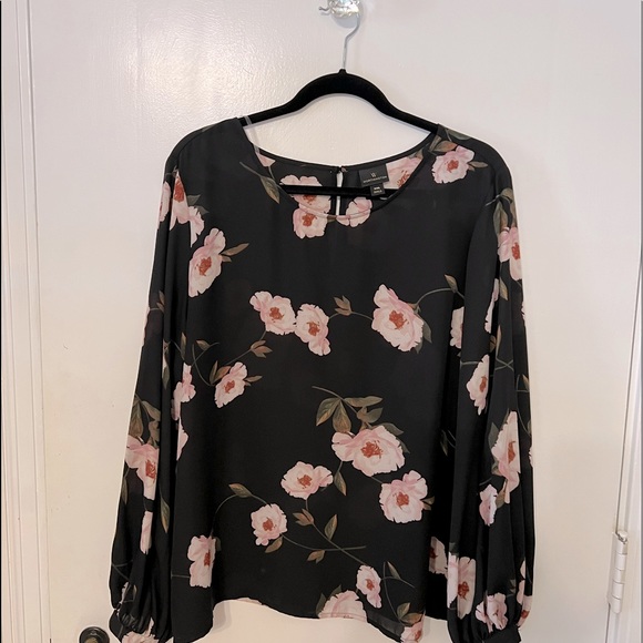 Worthington Tops - WORTHINGTON | Blouse | XXL | Black Floral Peonies!